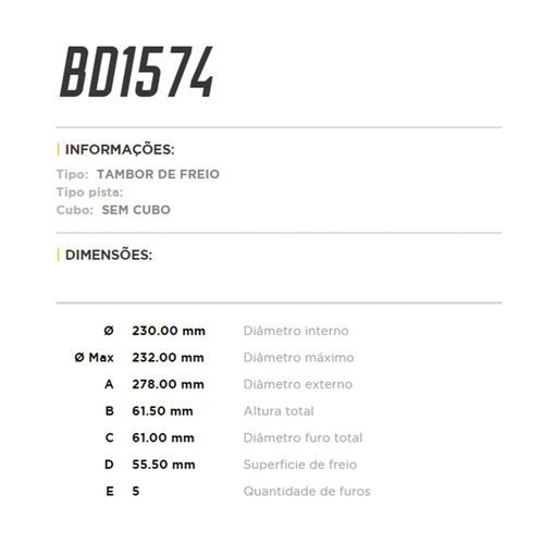 Tambor Freio Traseiro FREMAX Chevrolet Tracker 2020-2022 TBGM1574